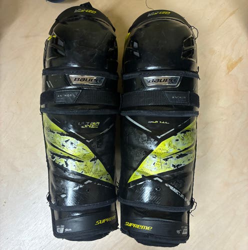Senior Bauer Supreme Ultrasonic 15" Shin Pads (Used)