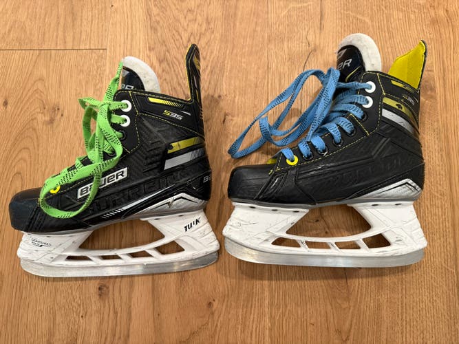 Black 2020 Bauer Supreme S35 Hockey Skates Regular Width Size 1.5 (Used)