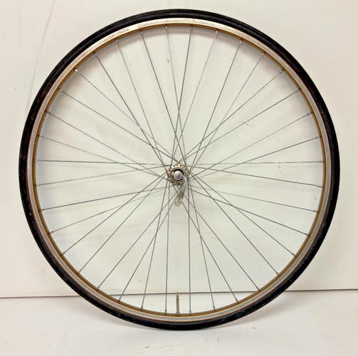 Vintage Araya 32-Spoke Bronze Aluminum 700C Front Wheel Sansin Alpha-5000 Hub++