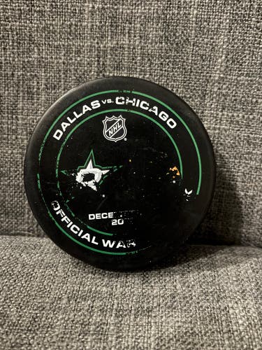 Dallas Stars vs Colorado Avalanche NHL Warm Up Hockey Puck 12/27/2025 Used