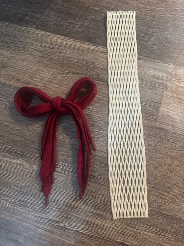 White Lacrosse Mesh + 4 Matching Shooting Laces | New Mesh Bundle