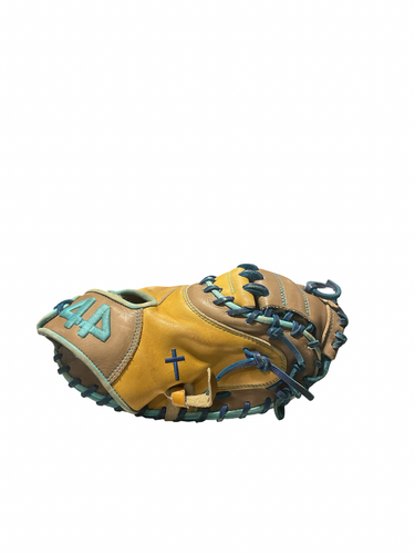 Used 44 PRO BLUE/TAN CATCHERS MITT BB/SB Catchers RH Throw Brown 33 1/2" 11834-S000051374