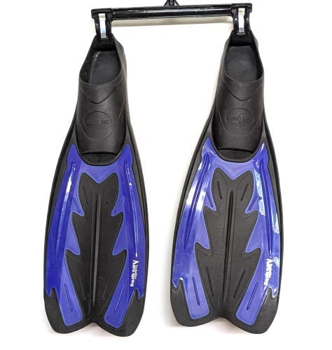 ScubaMax Aero Spring Full Foot Fins Scuba Dive Snorkel Blue XXXS  12-1 , 32-34