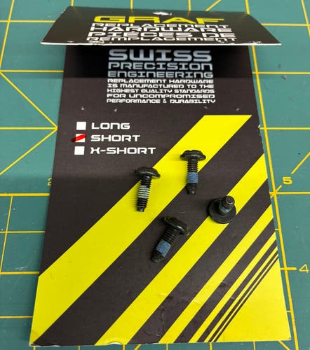 Graf RMS [ SHORT SCREWS 4 pieces ] Rapid Mounting System RMS DIY hardware only hockey skates