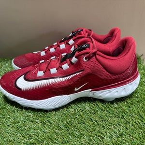 Nike Alpha Huarache Elite 4 Low Crimson Red Baseball Cleats 11.5 FN7222-600 NEW