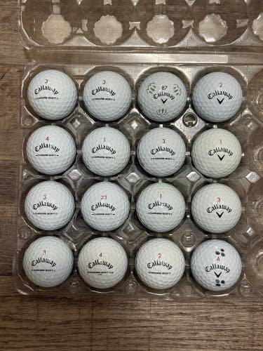 16 Callaway Chrome Soft Golf Balls - 5A MINT CONDITION (Triple Track)