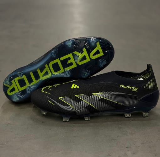 Adidas Predator Elite Laceless FG Electric Stealth Pack Cleats size 9.5 JI1078