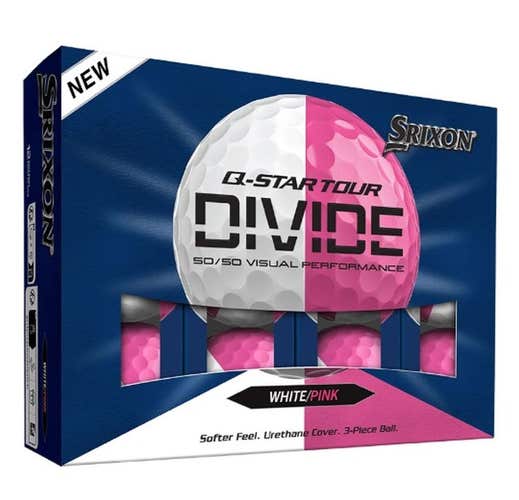 Srixon Q-Star Tour Divide Golf Balls (White/Pink 12pk)1dz 2026 NEW