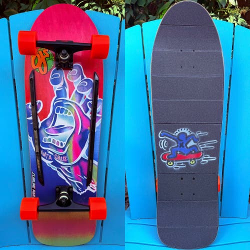 Santa Cruz Iridescent Hand - Old School Custom Complete Cruiser Skateboard 9.7"