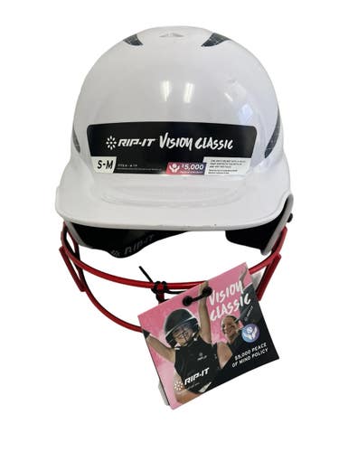 Used RIP-IT VISION CLASSIC Batting Helmet w/Mask White S/M 11692-S000153727