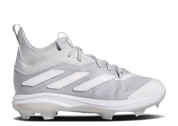 Used Adidas ADIZERO AFTERBURNER BB/SB Cleats Grey And White Junior 04.5 11692-S000153580