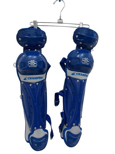 Used Champro AIR TECH Catchers Leg Guards Royal Blue Junior 11692-S000153640