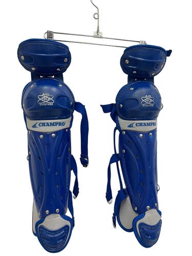 Used Champro AIR TECH Catchers Leg Guards Royal Blue Junior 11692-S000153641