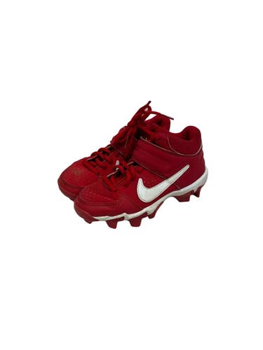 Used Nike ALPHA HUARACHE KEY BB/SB Cleats Red Youth 13.0 11692-S000153384