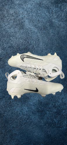 Nike Huarache 9 Elite Mid Lacrosse Cleats Mens Size 9.5 White Black FD0088-101