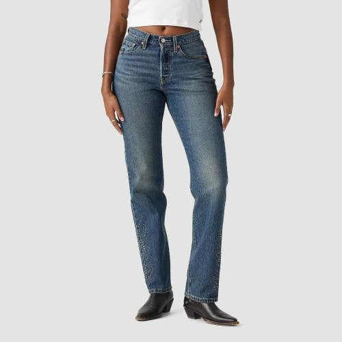 Levi's 501 Curve Jeans Women 25x30 Solargenic Denim Stretch Straight Leg JAX1488
