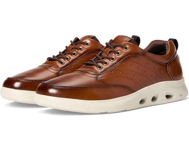 Nunn Bush Ponte Oxford Men's 10.5 Wide Cognac Faux Leather Dress Shoes RHS8802