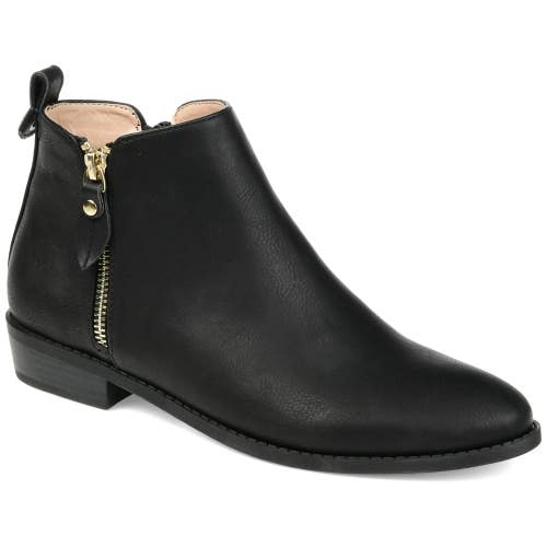 Journee Collection Ellis Boots Women's US 8.5 Black Faux Leather Bootie RHS8518
