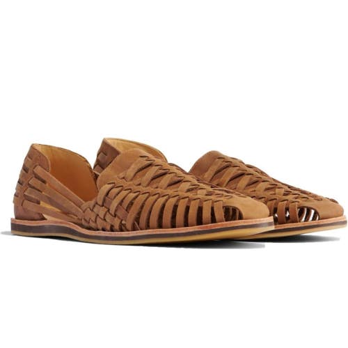 Nisolo Huarache Sandals Women's 10.5 M Brown Leather Round Toe Slip-On RHS8506