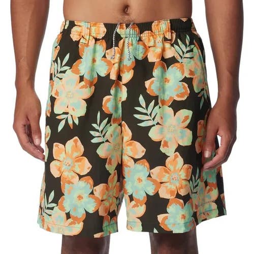 Columbia PFG Super Backcast Water Shorts Men's M Green Floral Swimwear FTS1610