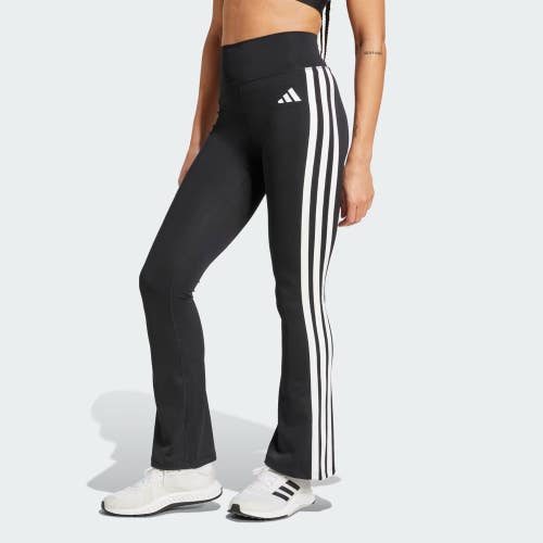 Adidas Optime Essentials Flared Leggings Women's Medium Black 3-Stripes FTS1579