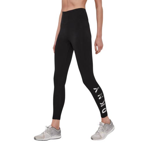 DKNY Leggings Women's XS Black Stretch High Rise Elastic Waist Workout FTS1594