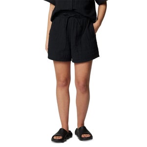 Columbia Holly Hideaway Breezy Shorts Women Large Black Drawstring Waist FTS1581