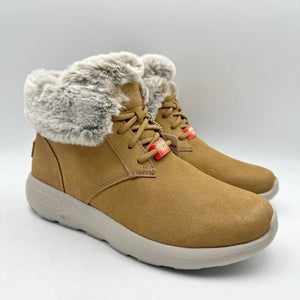 Skechers On The Go City Women 6.5 Brown Suede Faux Fur Lined Winter Boot ZAP2509