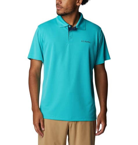Columbia Utilizer II Polo Shirt Men's Medium Bright Aqua Short Sleeve FTS1632