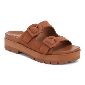 Vionic Capitola I9865L3200 Sandal Women 9.5 Argan Oil Brown Suede Chunky ZAP2514