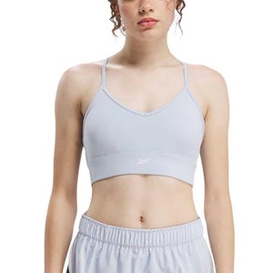 Reebok Sports Bra Women's XL Pale Blue Stretch Workout Ready Tri Back FTS1571