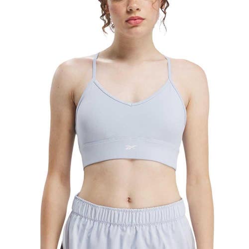 Reebok Sports Bra Women's XL Pale Blue Stretch Workout Ready Tri Back FTS1571