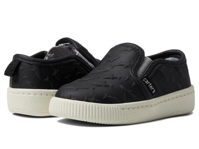 Carter's Ricky5 Sneakers Boys US 6 Black Shark Round Toe Slip On Shoes ZAP2611