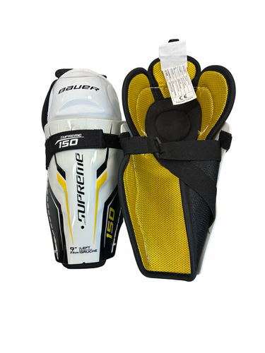 Used Bauer SUPREME 150 Junior Shin Guards White 9" 11682-S000135124