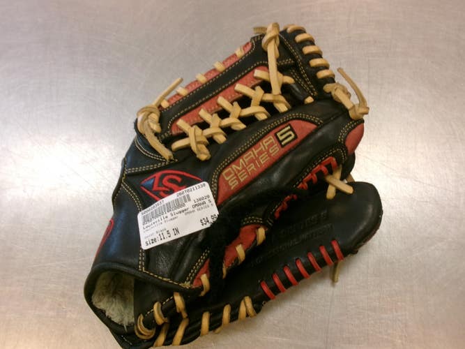 Used Louisville Slugger OMAHA SERIES 5 BB/SB Glove RH Throw Black 11 1/2" 11339-S000203937