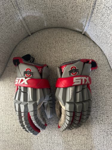 Ohio State STX Surgeon RZR Lacrosse Gloves