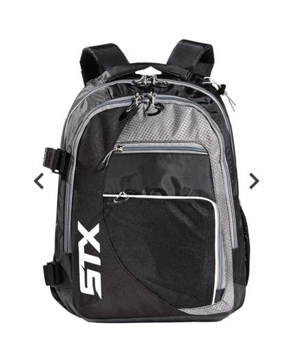 STX Sidewinder Lacrosse Backpack Black Player Equipment Bag Dual Strap