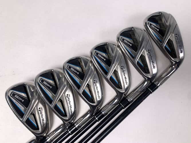 TaylorMade SIM MAX Iron Set 6-PW+AW KBS Max 75g Stiff Graphite Mens RH