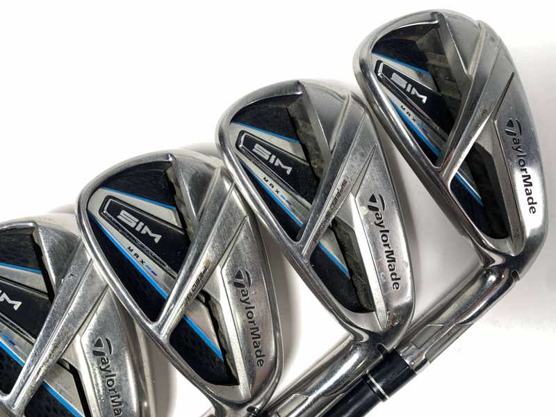 TaylorMade SIM MAX Iron Set 6-PW+AW KBS Max 75g Stiff Graphite
