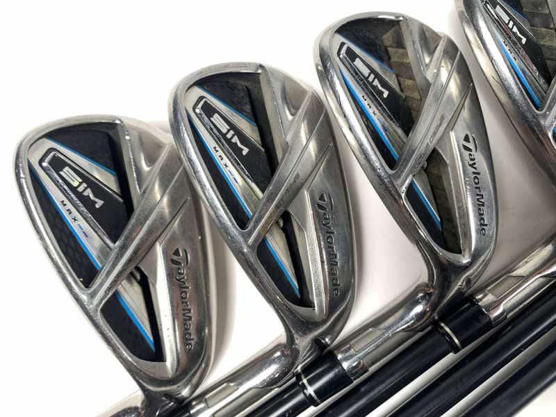 TaylorMade SIM MAX Iron Set 6-PW+AW KBS Max 75g Stiff Graphite