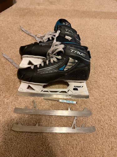 2024 True Catalyst 7x4 Hockey Goalie Skates 8.5 with spare steel (Used)