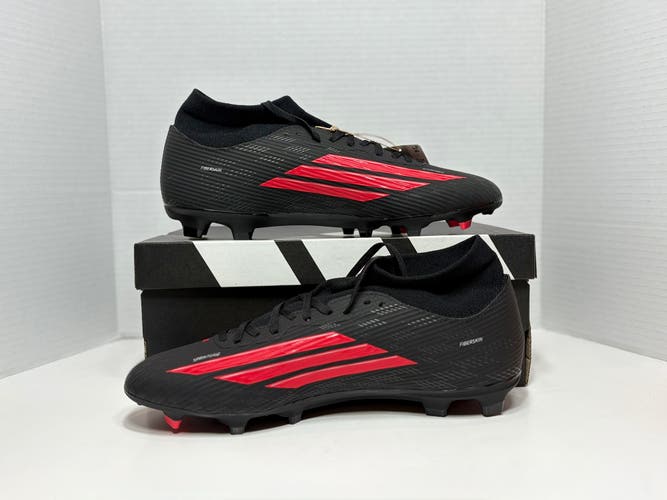 Black Red Men's Size M 8.0 (W 9.0) Adidas F50 mid cut FG MG Soccer Cleats Molded Cleats JR9007 (New)