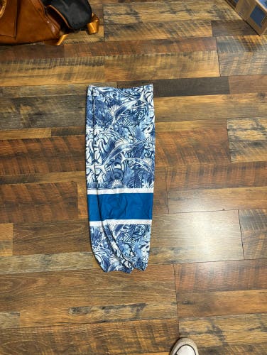 Atlanta Gladiators Margaritaville game worn ECHL Blue Senior Socks Pro Stock (Used)