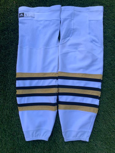 Boston Bruins Centennial White/Gold Adidas Large Pro Stock Games Socks *Read Full Description*