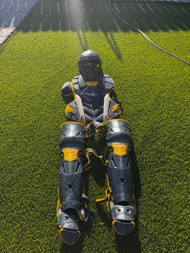 Navy/Gold All Star System 7 Axis Catcher's Set (New)