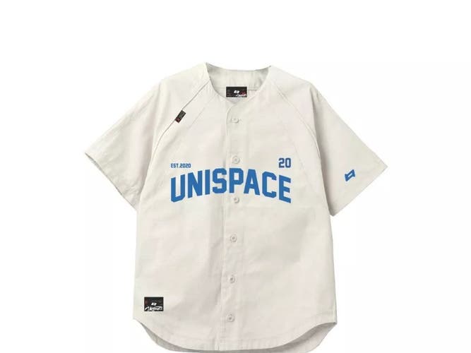 UniSpace Vega Oversized Baseball Jersey - Unisex Khaki Streetwear Shirt