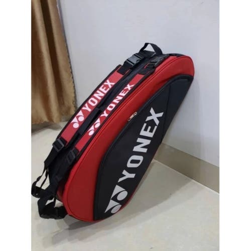 Yonex Badminton Racquet Bag - 2 Main Compartments with Shoe Pocket - Red/Black