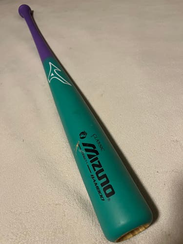 Mizuno 33”/30.5oz Bamboo MZB271 Wood Baseball Bat Teal/Purple BARREL DENT Small