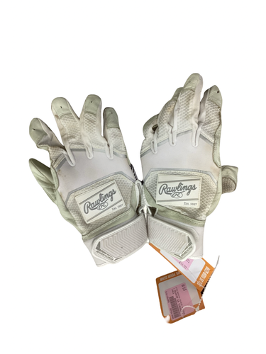 Used Rawlings BB/SB Batting Gloves White MD 11613-S000185484