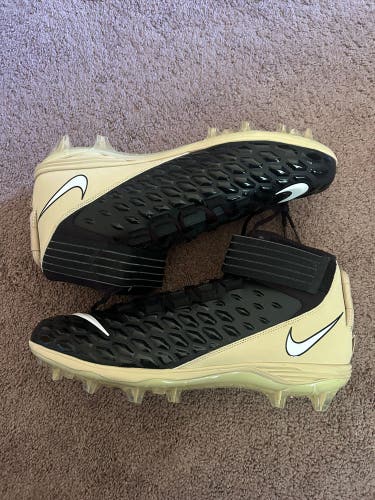 Men's Nike Force Savage Pro 2 Football Cleats Black/ Team Gold BV3969-013 Size 16